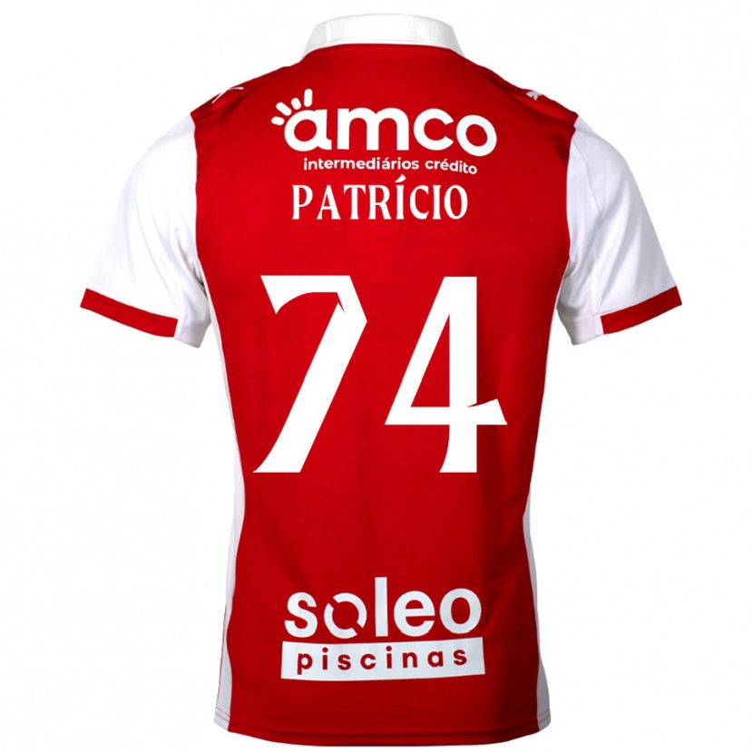 Danxen Niño Camiseta Nuno Patrício #74 Rojo Blanco 1ª Equipación 2025/26 La Camisa