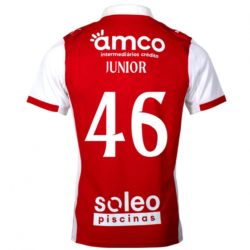 Danxen Niño Camiseta Mário Junior #46 Rojo Blanco 1ª Equipación 2025/26 La Camisa