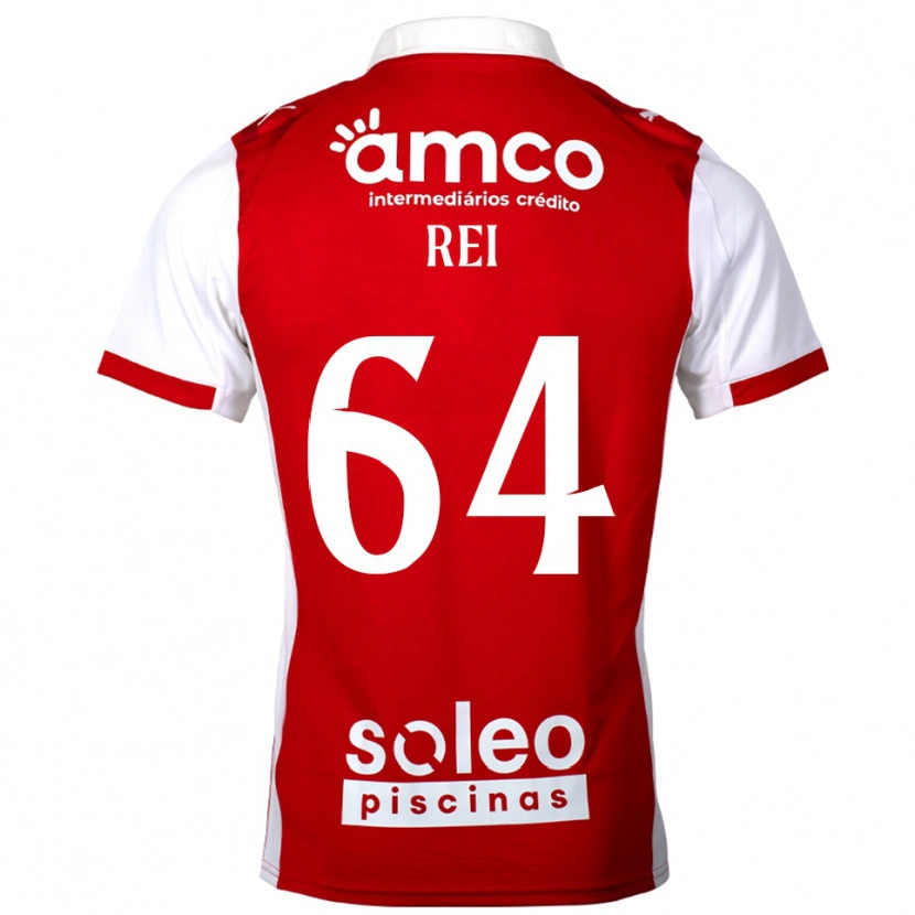 Danxen Niño Camiseta Ricardo Rei #64 Rojo Blanco 1ª Equipación 2025/26 La Camisa