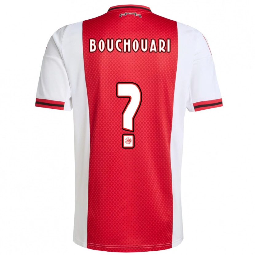 Danxen Niño Camiseta Amin Bouchouari #0 Rojo Blanco 1ª Equipación 2025/26 La Camisa
