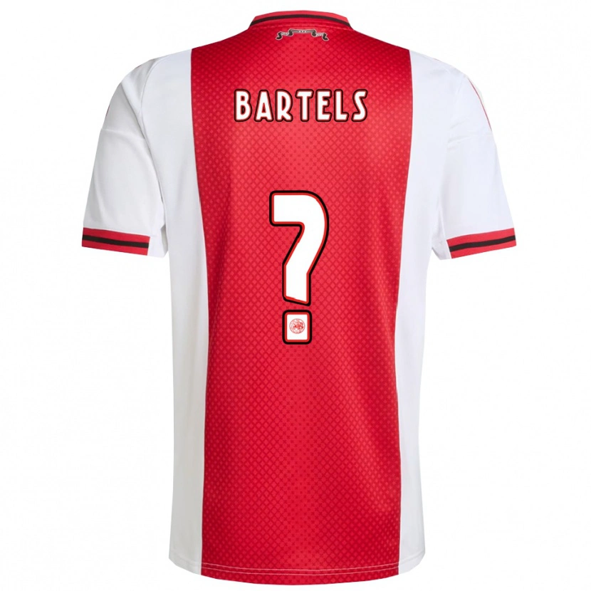 Danxen Niño Camiseta Jip Bartels #0 Rojo Blanco 1ª Equipación 2025/26 La Camisa