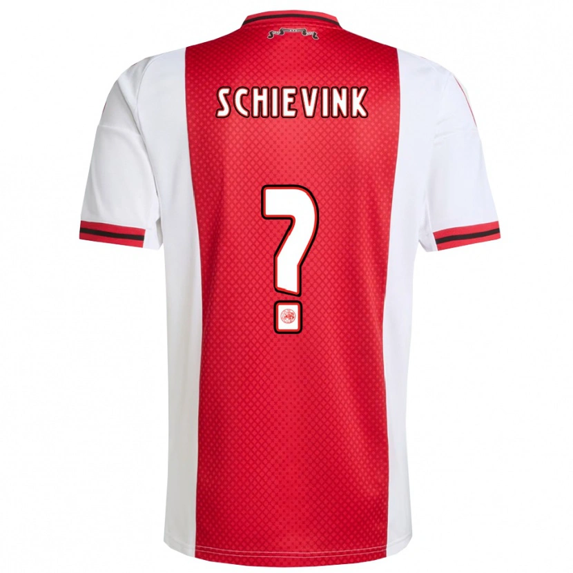 Danxen Niño Camiseta Floris Schievink #0 Rojo Blanco 1ª Equipación 2025/26 La Camisa