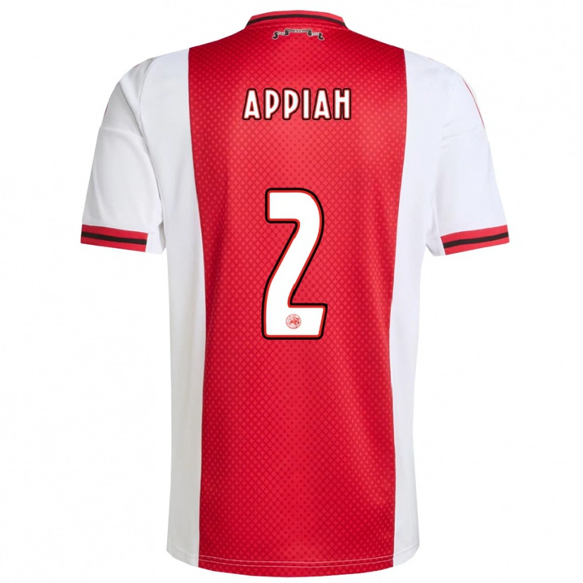 Danxen Niño Camiseta Avery Appiah #2 Rojo Blanco 1ª Equipación 2025/26 La Camisa