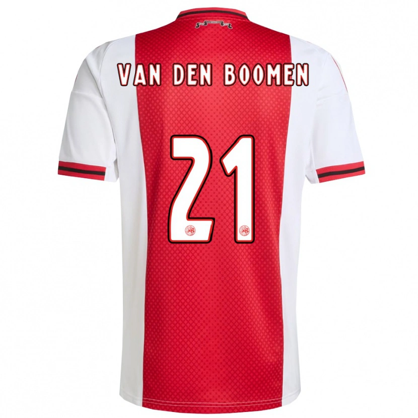 Danxen Niño Camiseta Branco Van Den Boomen #21 Rojo Blanco 1ª Equipación 2025/26 La Camisa