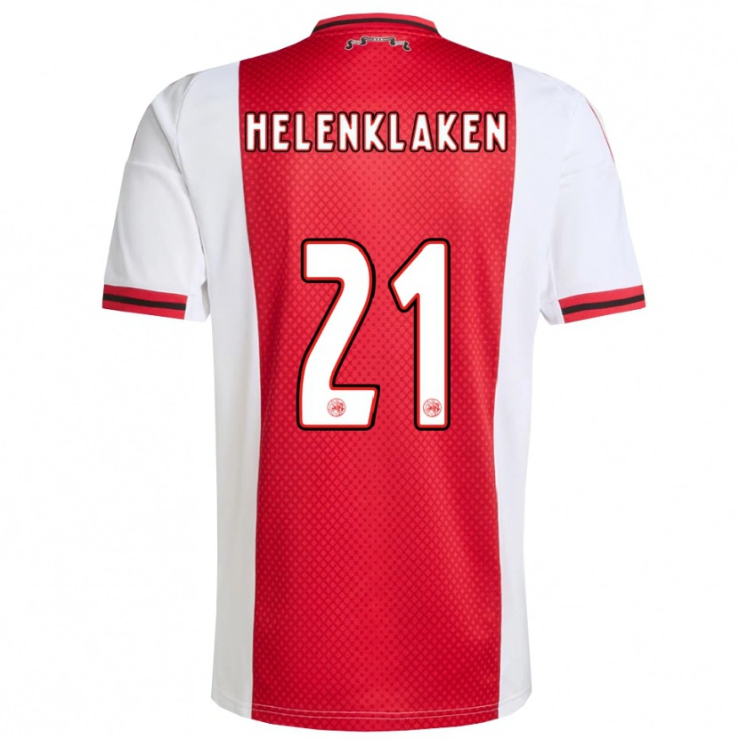 Danxen Niño Camiseta Sjors Helenklaken #21 Rojo Blanco 1ª Equipación 2025/26 La Camisa