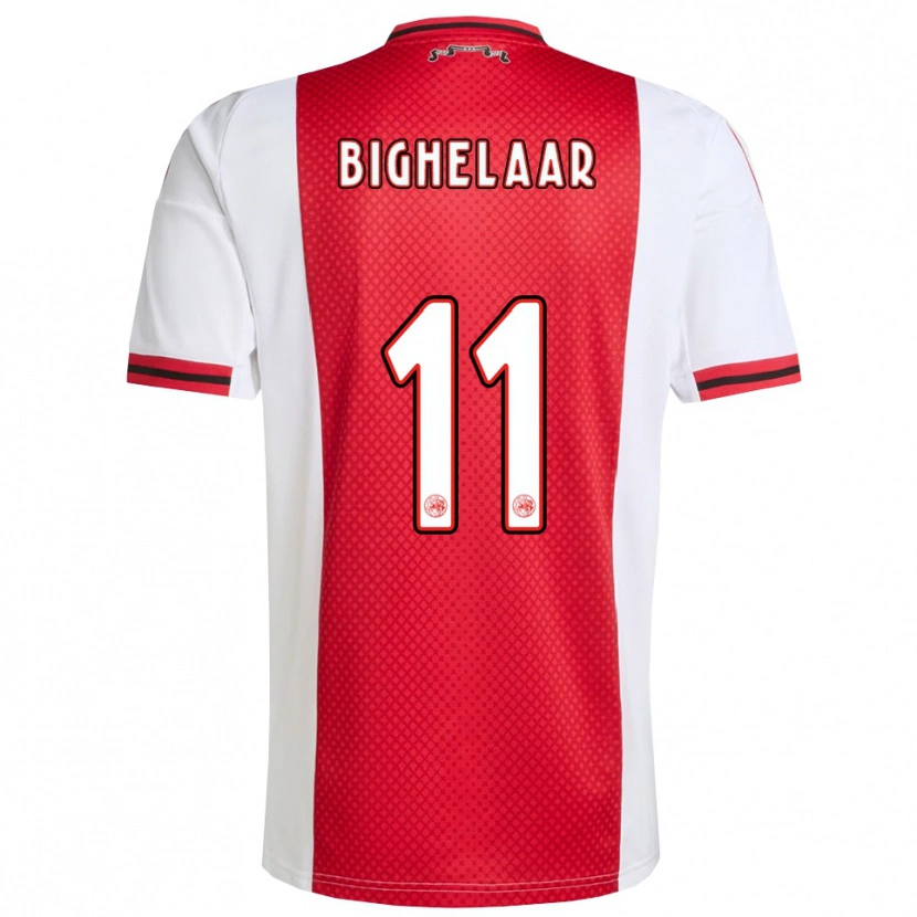 Danxen Niño Camiseta Marjolijn Van Den Bighelaar #11 Rojo Blanco 1ª Equipación 2025/26 La Camisa