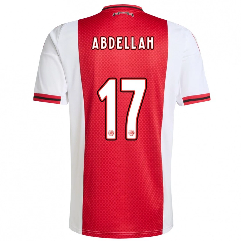 Danxen Niño Camiseta Abdellah Ouazane #17 Rojo Blanco 1ª Equipación 2025/26 La Camisa