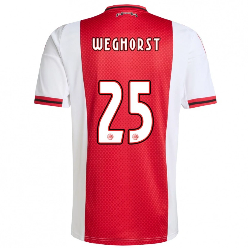 Danxen Niño Camiseta Wout Weghorst #25 Rojo Blanco 1ª Equipación 2025/26 La Camisa