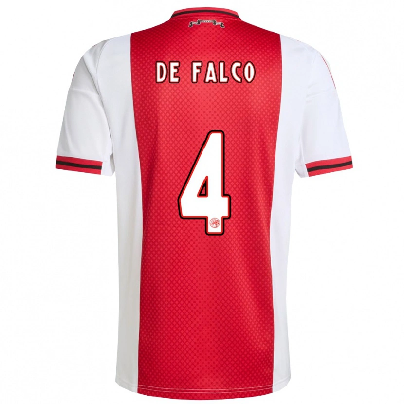 Danxen Niño Camiseta Sinclair De Falco #4 Rojo Blanco 1ª Equipación 2025/26 La Camisa