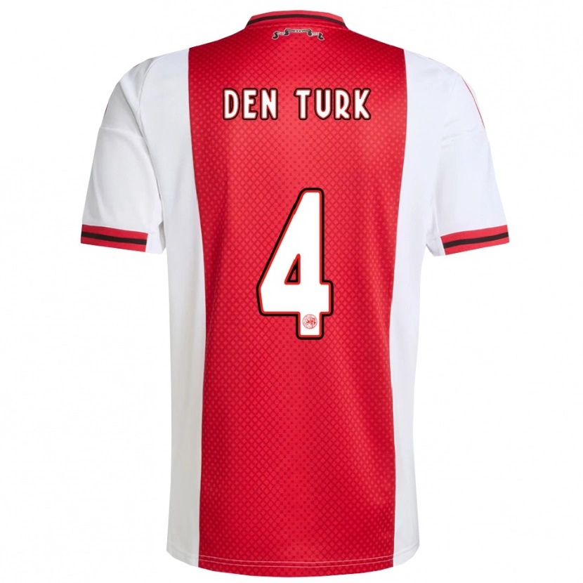 Danxen Niño Camiseta Deau Den Turk #4 Rojo Blanco 1ª Equipación 2025/26 La Camisa