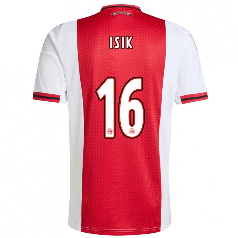 Danxen Niño Camiseta Enes Işık #16 Rojo Blanco 1ª Equipación 2025/26 La Camisa