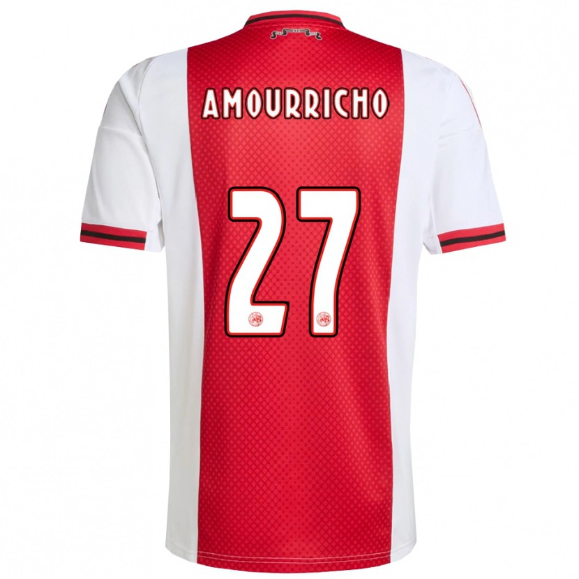 Danxen Niño Camiseta Amourricho Van Axel Dongen #27 Rojo Blanco 1ª Equipación 2025/26 La Camisa