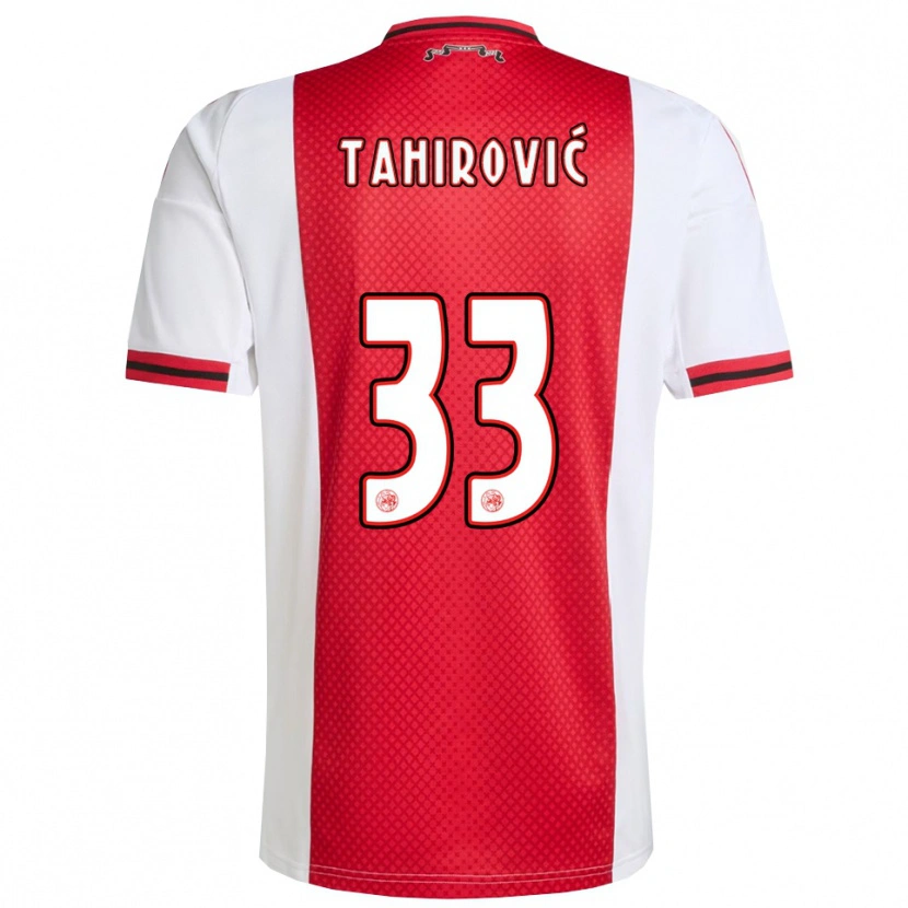 Danxen Niño Camiseta Benjamin Tahirovic #33 Rojo Blanco 1ª Equipación 2025/26 La Camisa