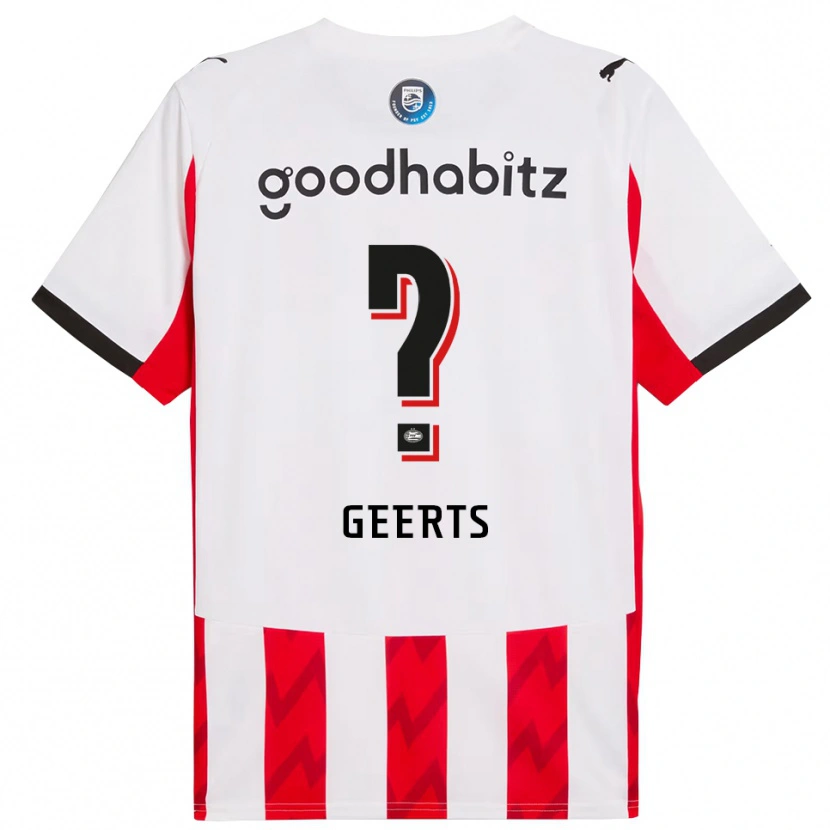 Danxen Niño Camiseta Enzo Geerts #0 Rojo Blanco 1ª Equipación 2025/26 La Camisa