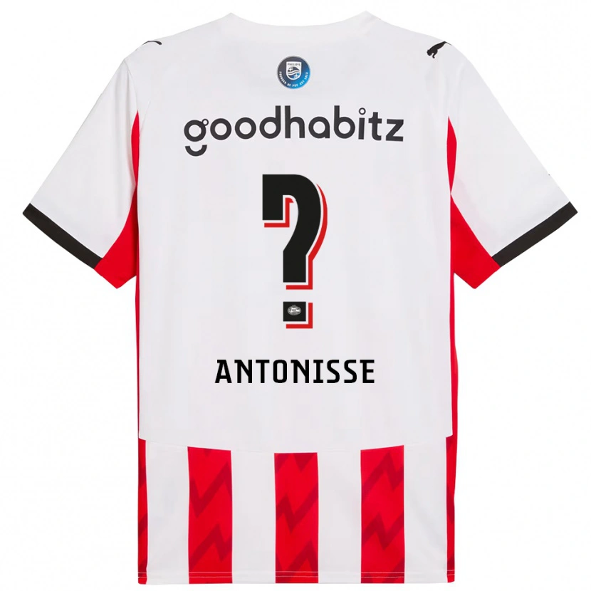 Danxen Niño Camiseta Jeremy Antonisse #0 Rojo Blanco 1ª Equipación 2025/26 La Camisa