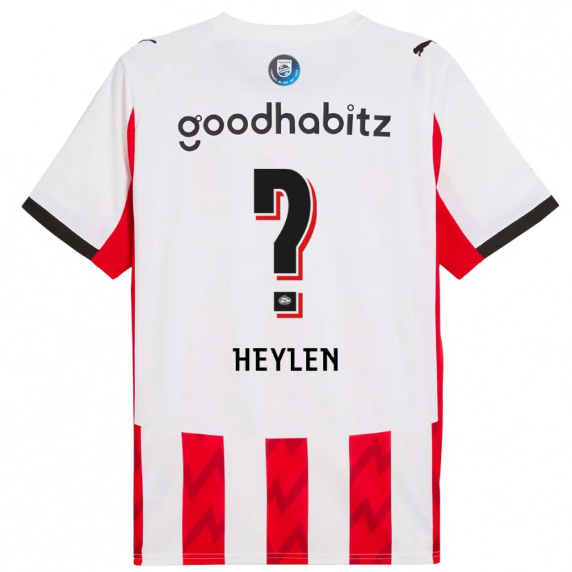 Danxen Niño Camiseta Jens Heylen #0 Rojo Blanco 1ª Equipación 2025/26 La Camisa