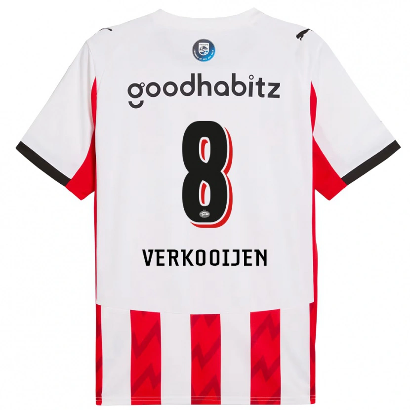Danxen Niño Camiseta Nicolas Verkooijen #8 Rojo Blanco 1ª Equipación 2025/26 La Camisa