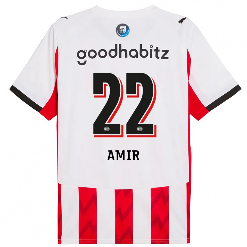 Danxen Niño Camiseta Amir Al-Anany #22 Rojo Blanco 1ª Equipación 2025/26 La Camisa
