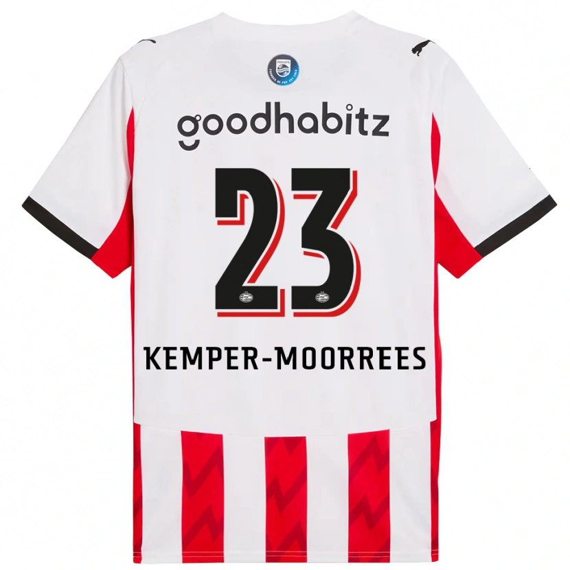 Danxen Niño Camiseta Myrthe Kemper-Moorrees #23 Rojo Blanco 1ª Equipación 2025/26 La Camisa
