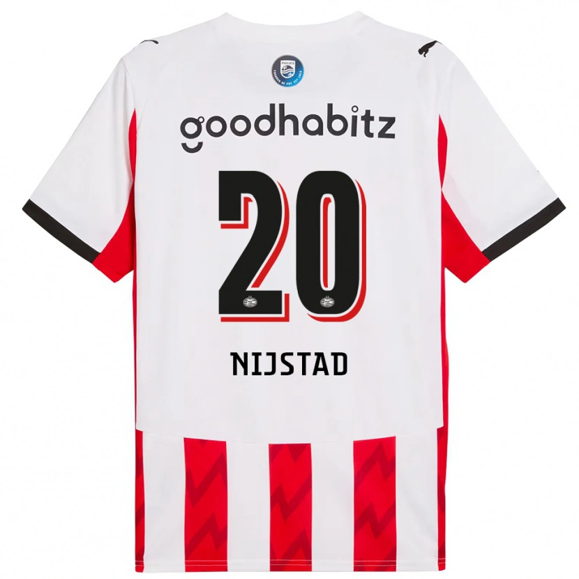 Danxen Niño Camiseta Nina Nijstad #20 Rojo Blanco 1ª Equipación 2025/26 La Camisa