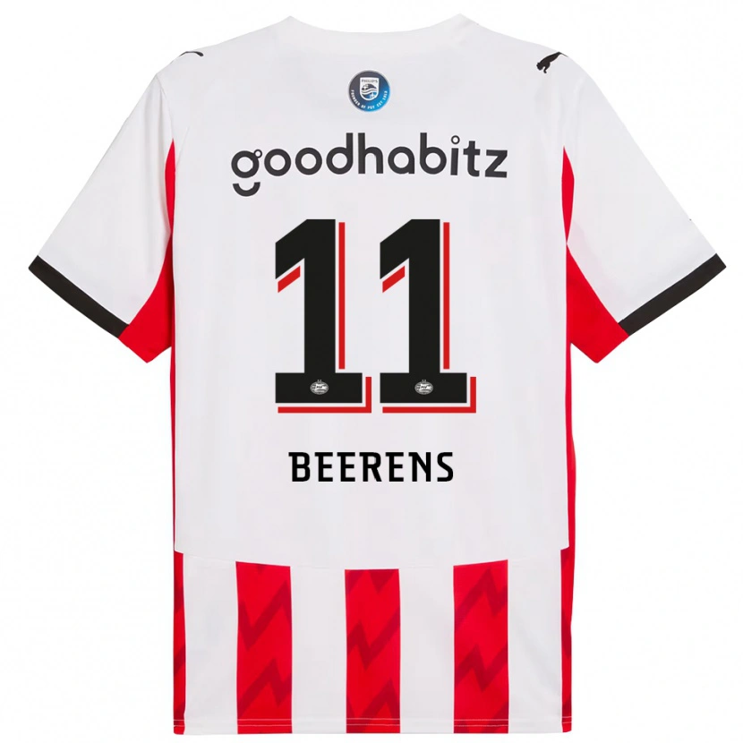 Danxen Niño Camiseta Jairo Beerens #11 Rojo Blanco 1ª Equipación 2025/26 La Camisa