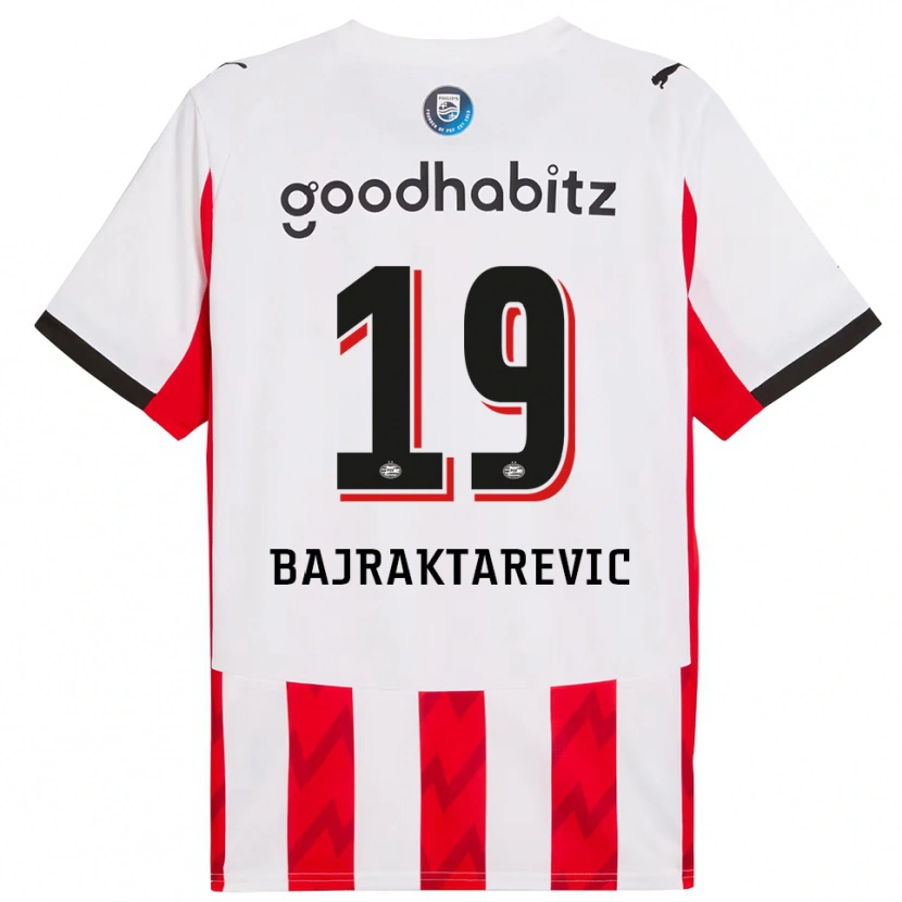 Danxen Niño Camiseta Esmir Bajraktarević #19 Rojo Blanco 1ª Equipación 2025/26 La Camisa