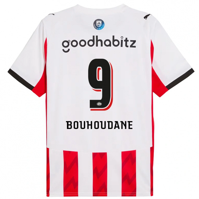 Danxen Niño Camiseta Sami Bouhoudane #9 Rojo Blanco 1ª Equipación 2025/26 La Camisa