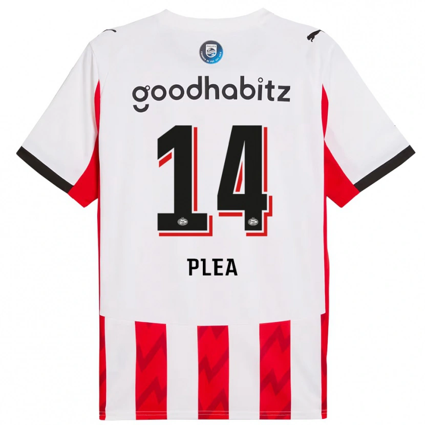 Danxen Niño Camiseta Alassane Pléa #14 Rojo Blanco 1ª Equipación 2025/26 La Camisa