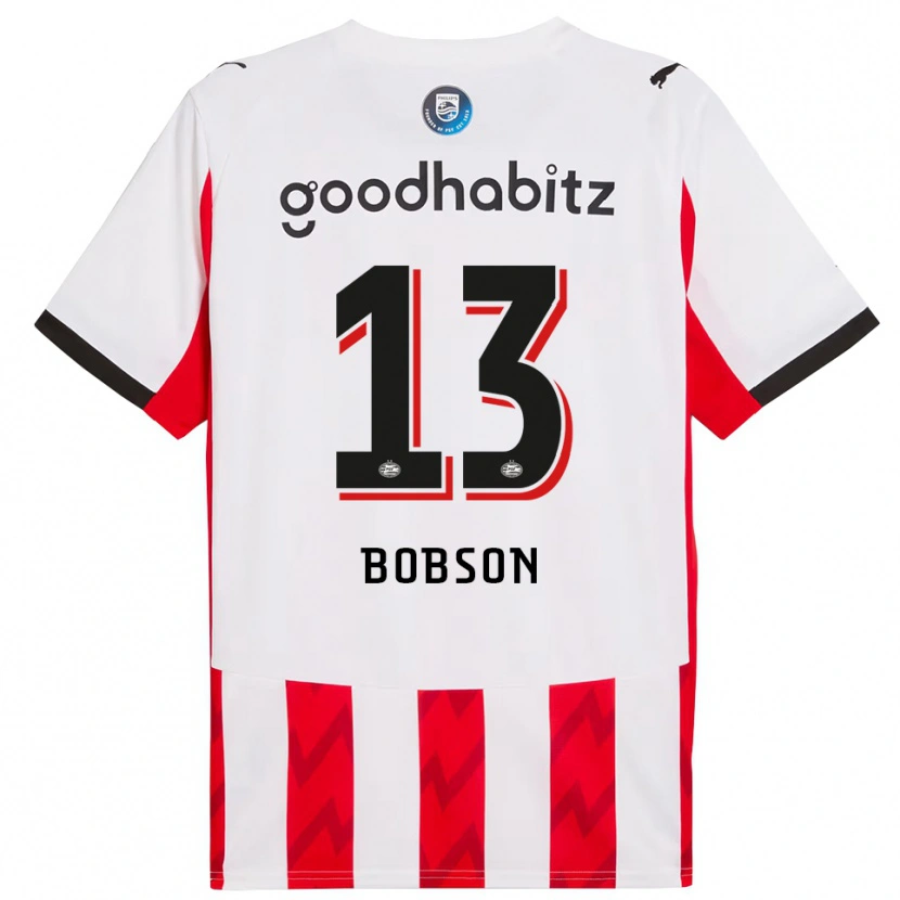 Danxen Niño Camiseta Ersien Bobson #13 Rojo Blanco 1ª Equipación 2025/26 La Camisa