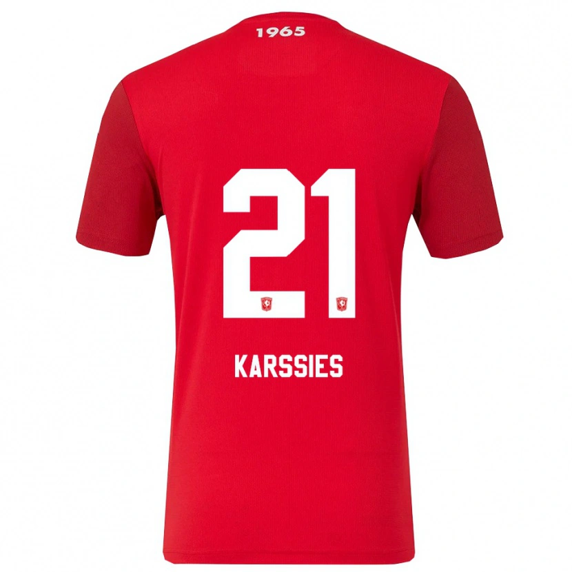 Danxen Niño Camiseta Sam Karssies #21 Rojo Blanco 1ª Equipación 2025/26 La Camisa