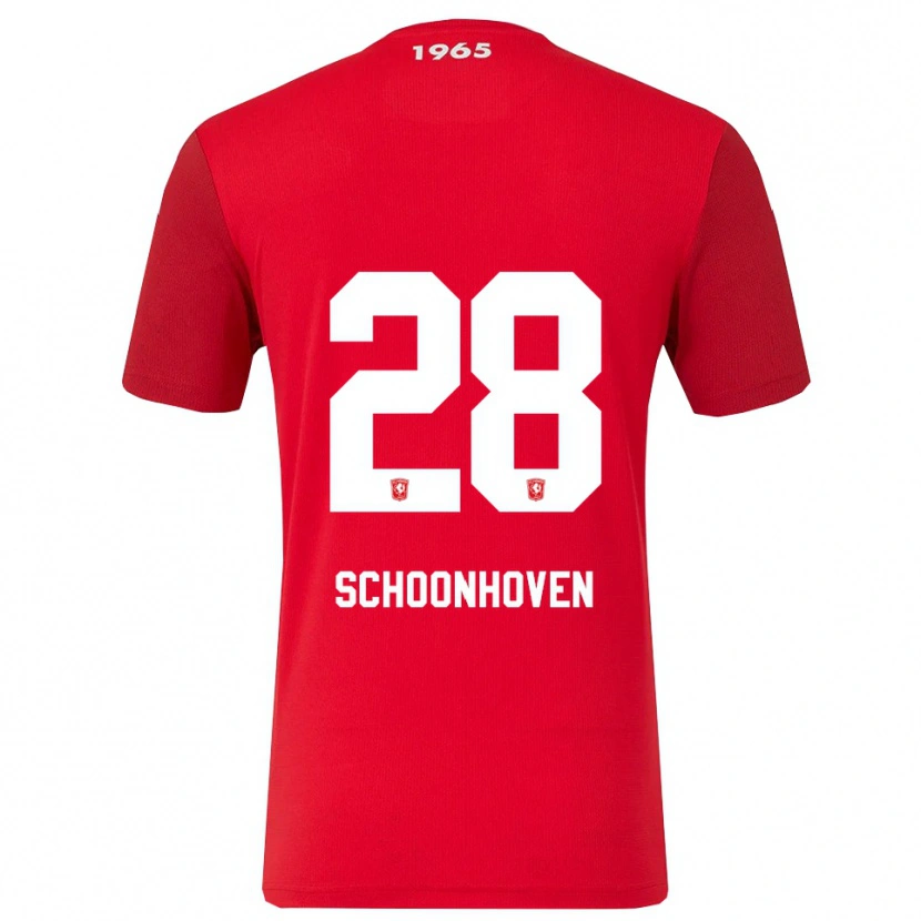 Danxen Niño Camiseta Roman Schoonhoven #28 Rojo Blanco 1ª Equipación 2025/26 La Camisa
