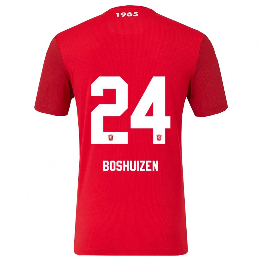 Danxen Niño Camiseta Annouk Boshuizen #24 Rojo Blanco 1ª Equipación 2025/26 La Camisa