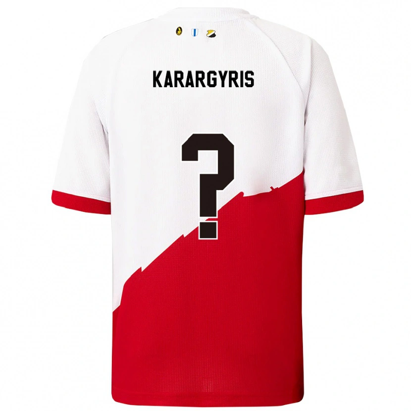 Danxen Niño Camiseta Zois Karargyris #0 Blanco Rojo 1ª Equipación 2025/26 La Camisa