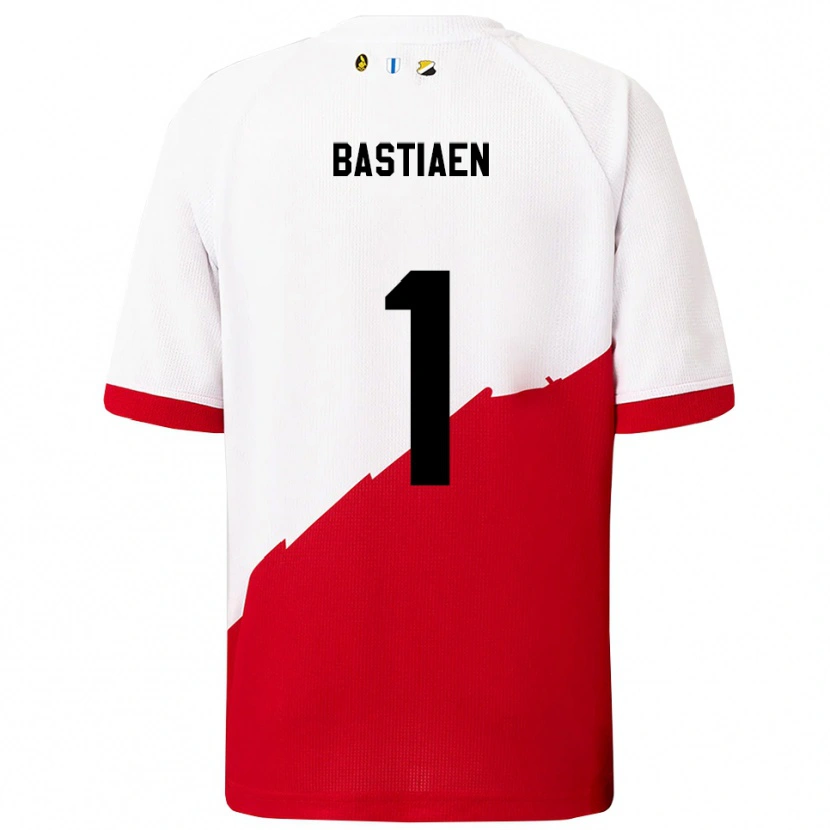 Danxen Niño Camiseta Femke Bastiaen #1 Blanco Rojo 1ª Equipación 2025/26 La Camisa