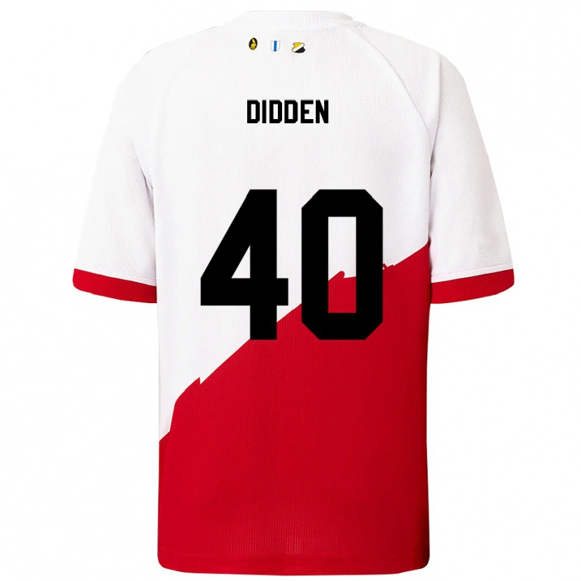 Danxen Niño Camiseta Matisse Didden #40 Blanco Rojo 1ª Equipación 2025/26 La Camisa