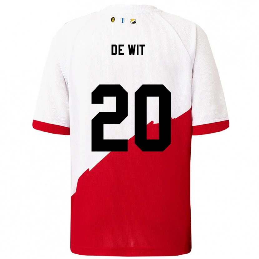 Danxen Niño Camiseta Dani De Wit #20 Blanco Rojo 1ª Equipación 2025/26 La Camisa