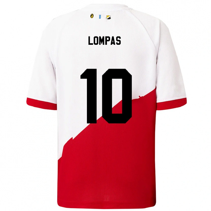 Danxen Niño Camiseta Maximos Lompas #10 Blanco Rojo 1ª Equipación 2025/26 La Camisa