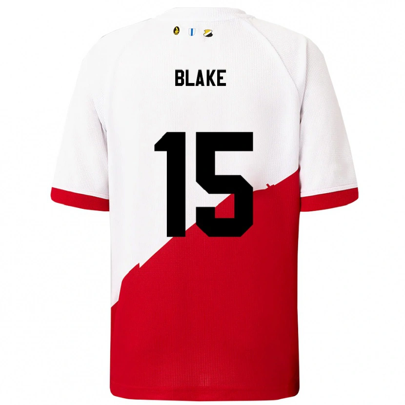 Danxen Niño Camiseta Adrian Blake #15 Blanco Rojo 1ª Equipación 2025/26 La Camisa