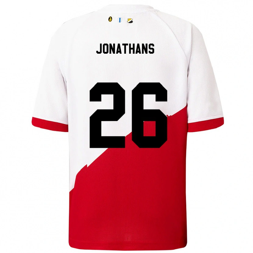 Danxen Niño Camiseta Miliano Jonathans #26 Blanco Rojo 1ª Equipación 2025/26 La Camisa
