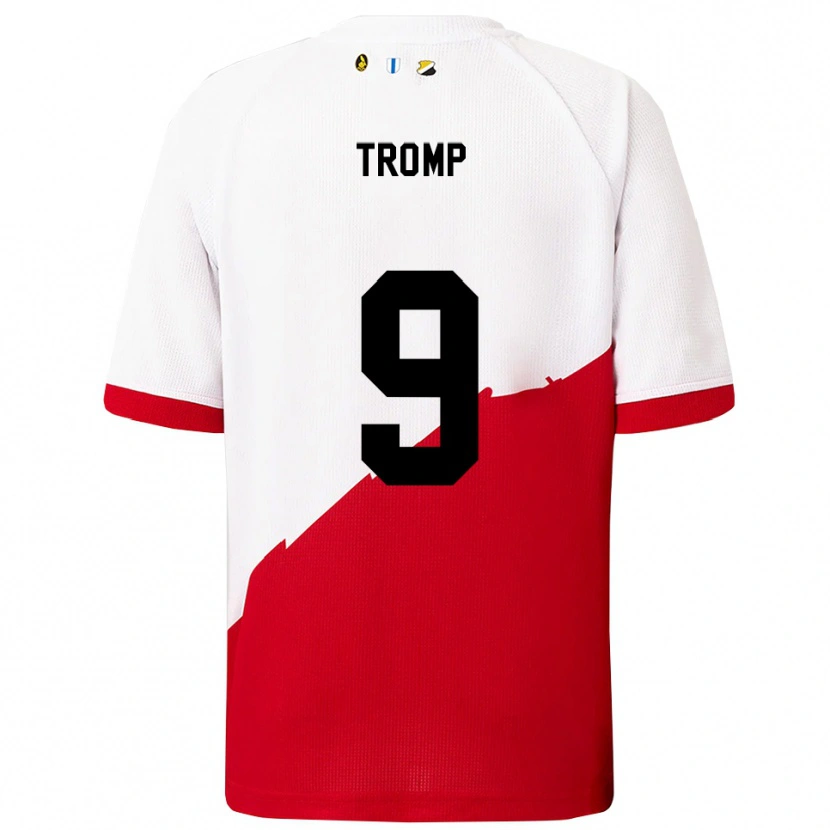 Danxen Niño Camiseta Nikita Tromp #9 Blanco Rojo 1ª Equipación 2025/26 La Camisa