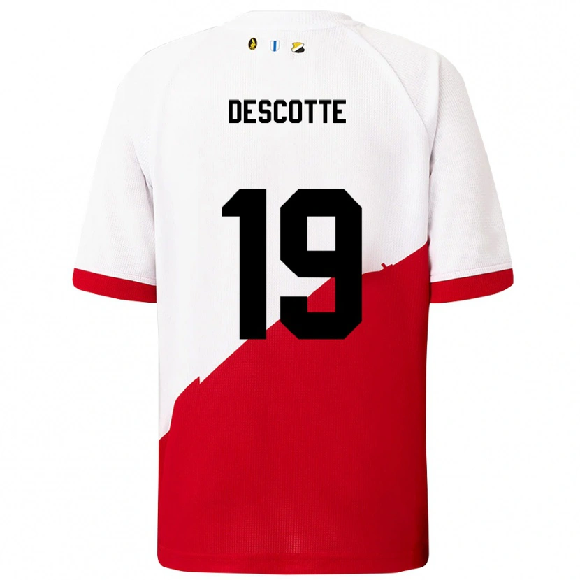Danxen Niño Camiseta Anthony Descotte #19 Blanco Rojo 1ª Equipación 2025/26 La Camisa