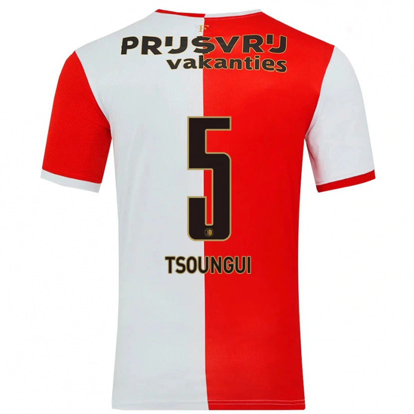 Danxen Niño Camiseta Antef Tsoungui #5 Rojo Blanco 1ª Equipación 2025/26 La Camisa