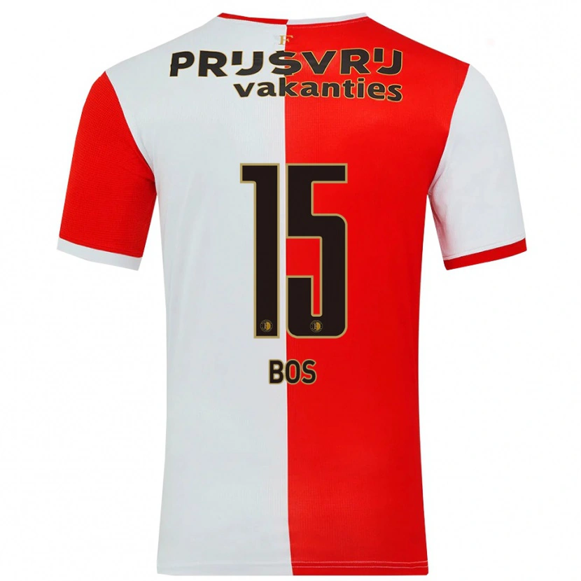 Danxen Niño Camiseta Jordan Bos #15 Rojo Blanco 1ª Equipación 2025/26 La Camisa