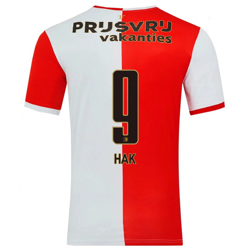 Danxen Niño Camiseta Xavi Hak #9 Rojo Blanco 1ª Equipación 2025/26 La Camisa