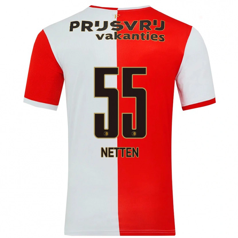 Danxen Niño Camiseta Luc Netten #55 Rojo Blanco 1ª Equipación 2025/26 La Camisa