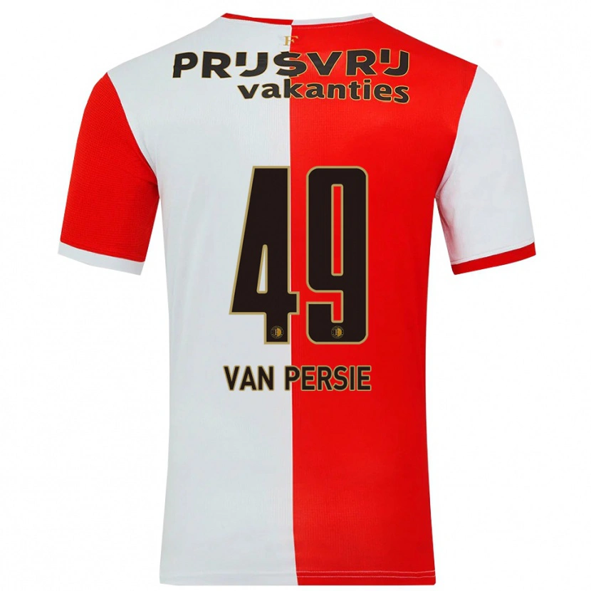 Danxen Niño Camiseta Shaqueel Van Persie #49 Rojo Blanco 1ª Equipación 2025/26 La Camisa