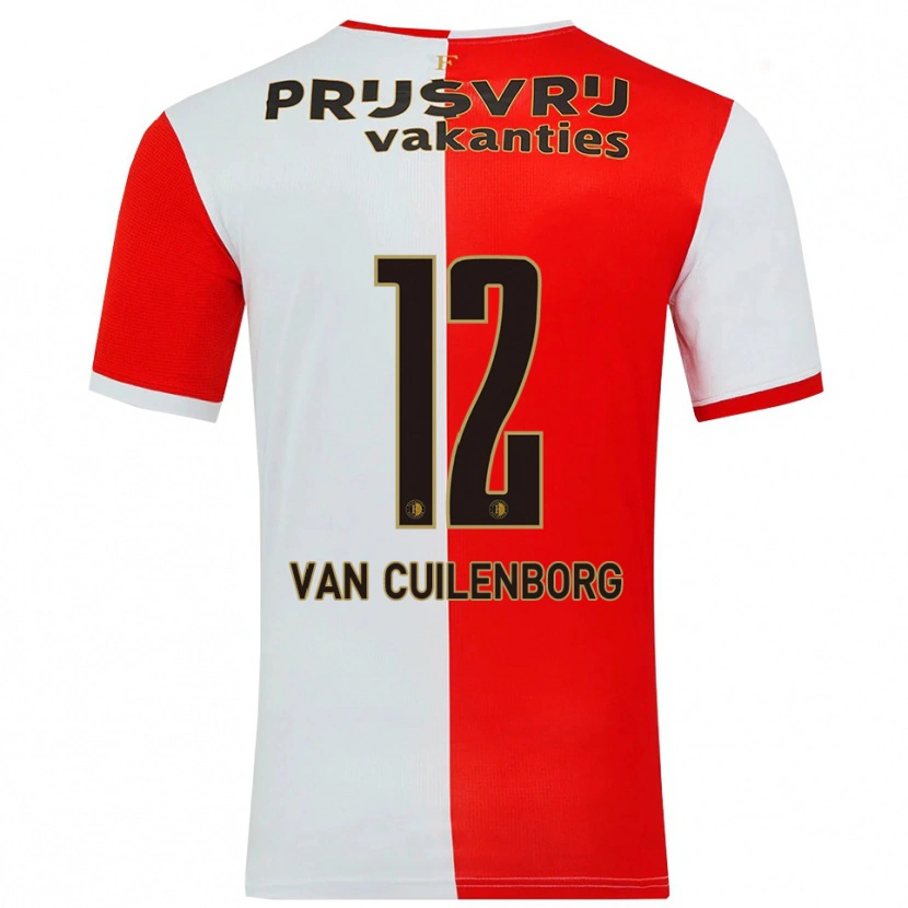 Danxen Niño Camiseta Joshua Wilbrenninck-Van Cuilenborg #12 Rojo Blanco 1ª Equipación 2025/26 La Camisa