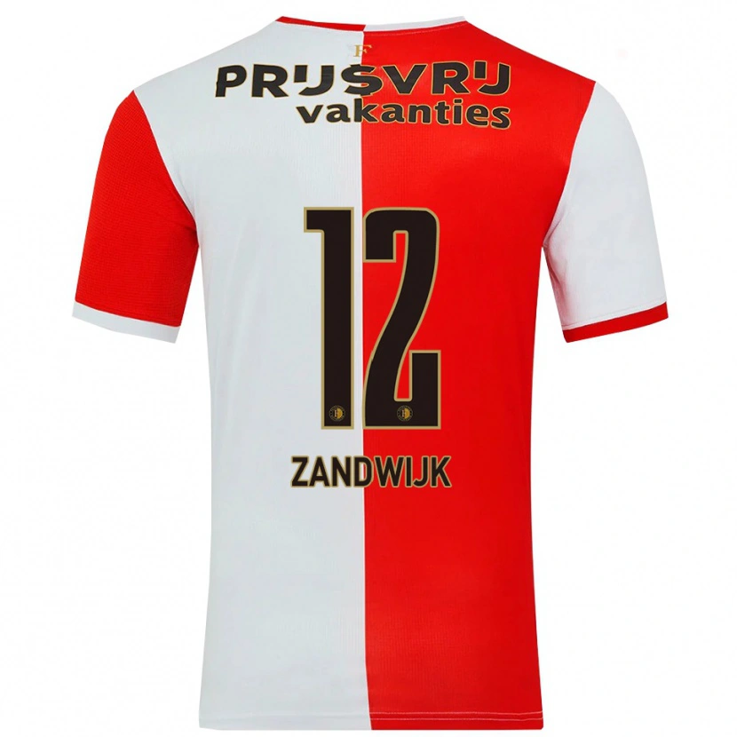 Danxen Niño Camiseta Tim Zandwijk #12 Rojo Blanco 1ª Equipación 2025/26 La Camisa