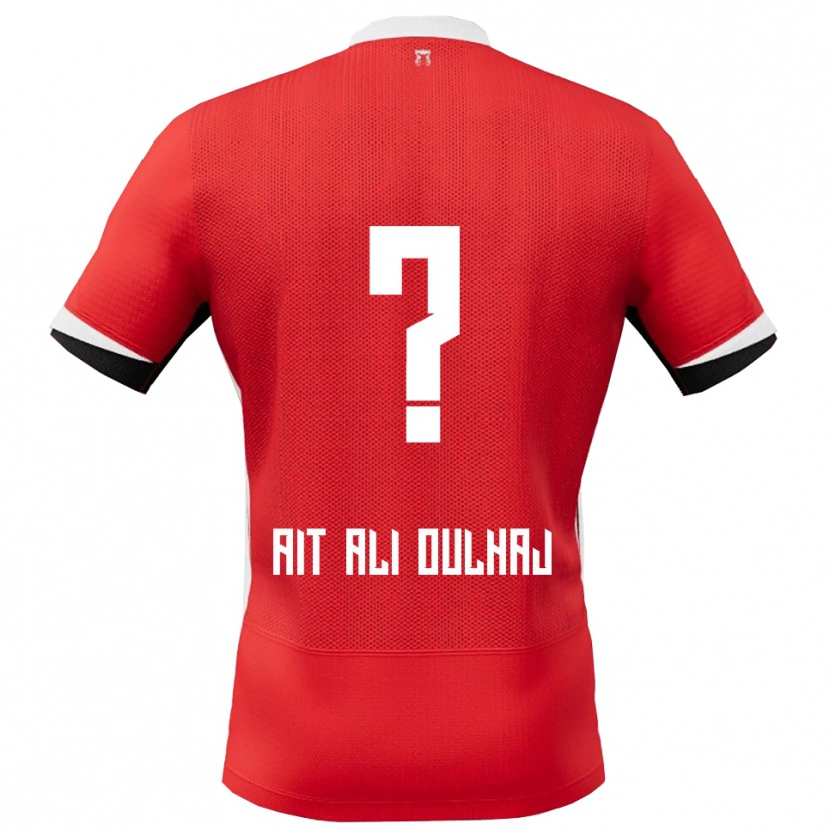 Danxen Niño Camiseta Adam Ait Ali Oulhaj #0 Rojo Blanco 1ª Equipación 2025/26 La Camisa