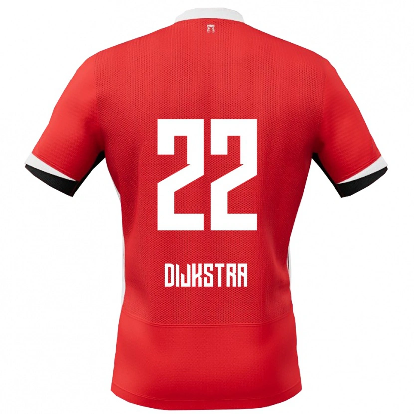Danxen Niño Camiseta Elijah Dijkstra #22 Rojo Blanco 1ª Equipación 2025/26 La Camisa